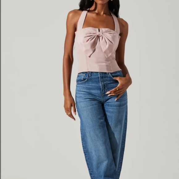 ASTR The Label Sunna Halter Neck Top Women’s Size Small, Linen Blend - Picture 3 of 8